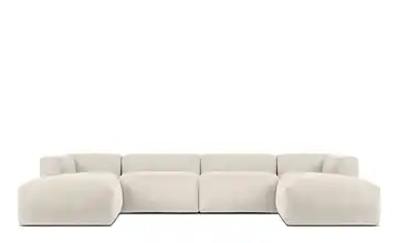 KONSIMO Wohnlandschaft Buffo Creme Cordstoff