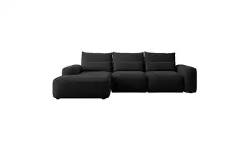 Selsey Ecksofa mit Schlaffunktion Carnos Schwarz links