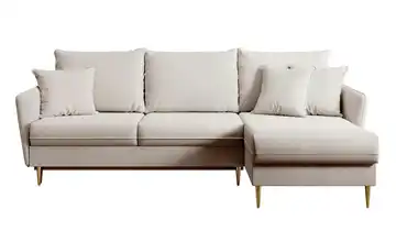 Ecksofa Beige, Goldfarben