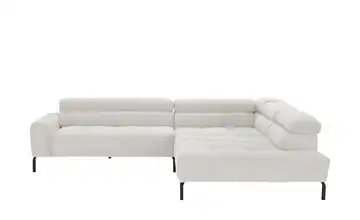 Max Schelling Ecksofa verstellbare Kopfteile MS Verve Silbergrau rechts Grundfunktion