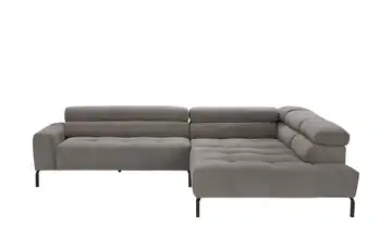 Max Schelling Ecksofa verstellbare Kopfteile MS Verve Grau rechts Grundfunktion