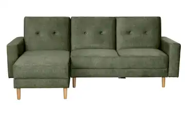 Max Winzer Ecksofa mit Hocker Just Cool Dunkelgrün