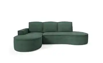 Ecksofa Flow links Dunkelgrün
