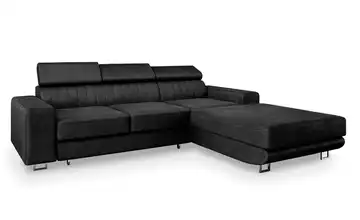 MASSENO Ecksofa Noto Schwarz rechts