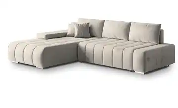 MASSENO Ecksofa mit Schlaffunktion Alese Creme links