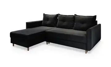 MASSENO Ecksofa  Pisan  Schwarz links