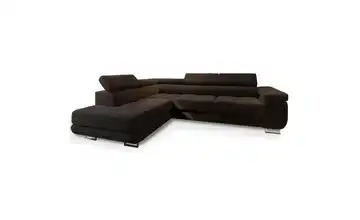 MASSENO Ecksofa mit Schlaffunktion Selva Braun links