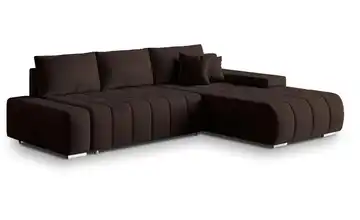 MASSENO Ecksofa mit Schlaffunktion Alese Braun rechts