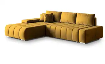 MASSENO Ecksofa mit Schlaffunktion Alese Gelb links