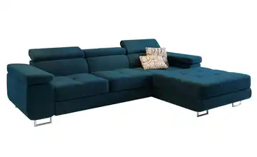 MASSENO Ecksofa mit Schlaffunktion Elma rechts Cyanblau