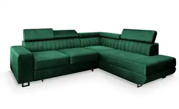 MASSENO Ecksofa Nola rechts Flaschengrün