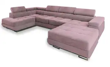 MASSENO Wohnlandschaft mit Schlaffunktion Casone Lavendel links