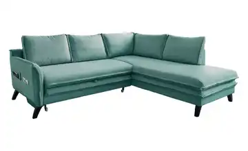 Miuform Ecksofa mit Schlaffunktion Charming Charlie rechts Pastellblau