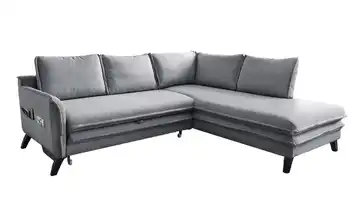 Miuform Ecksofa mit Schlaffunktion Charming Charlie rechts Grau