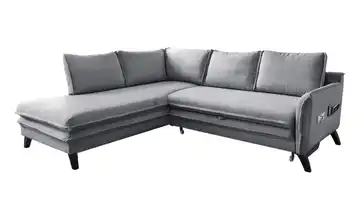 Miuform Ecksofa mit Schlaffunktion Charming Charlie links Grau
