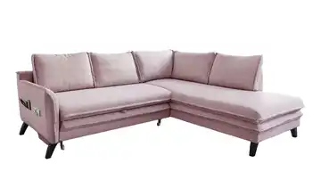 Miuform Ecksofa mit Schlaffunktion Charming Charlie rechts Altrosa
