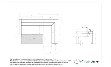 Miuform Ecksofa mit Schlaffunktion Charming Charlie rechts Braun