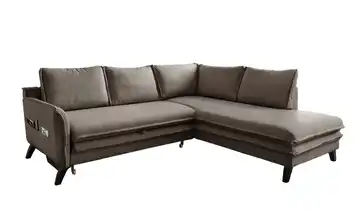 Miuform Ecksofa mit Schlaffunktion Charming Charlie rechts Braun