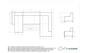 Miuform Wohnlandschaft mit Schlaffunktion Dazzling Daisy Beige rechts