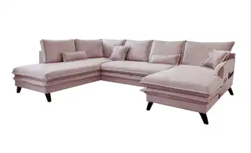 Miuform Wohnlandschaft mit Schlaffunktion Charming Charlie Altrosa links