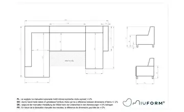 Miuform Wohnlandschaft mit Schlaffunktion Dazzling Daisy Türkis links
