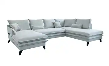 Miuform Wohnlandschaft mit Schlaffunktion Charming Charlie rechts Hellgrau