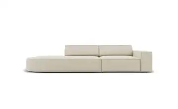 Micadoni Einzelsofa Jodie Dunkelbeige links Samt