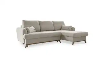 Miuform Ecksofa mit Schlaffunktion Beige rechts