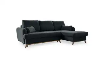 Miuform Ecksofa mit Schlaffunktion Dunkelgrau rechts