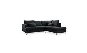 Miuform Ecksofa mit Schlaffunktion Dunkelgrau rechts