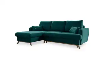 Miuform Ecksofa mit Schlaffunktion Türkis links
