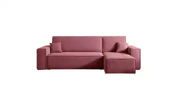 Ecksofa mit Schlaffunktion Scarlo  Dunkelrosa
