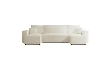 Wohnlandschaft mit Schlaffunktion Scarlo Creme