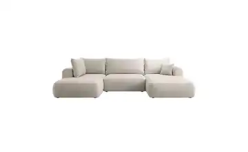 Wohnlandschaft mit Schlaffunktion Ovo Creme links