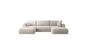 Wohnlandschaft mit Schlaffunktion Ovo Creme rechts