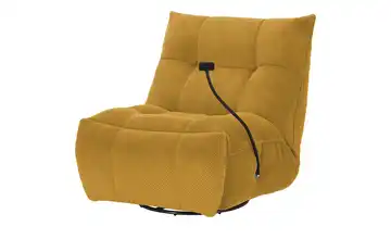 uno Sessel Relaxfunktion Tokyo Webstoff Senfgelb Manuelle Relaxfunktion