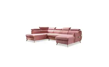 Miuform Wohnlandschaft mit Schlaffunktion Sweet Harmony Velours links Rosa