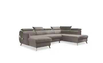 Miuform Wohnlandschaften mit Funktion Dunkelbeige rechts