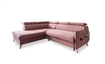 Miuform Ecksofa mit Schlaffunktion Rosa links