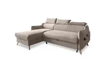 Miuform Ecksofa mit Schlaffunktion Sweet Harmony Beige links Velours