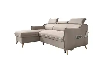 Miuform Ecksofa mit Schlaffunktion Sweet Harmony Beige links Webstoff