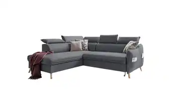 Miuform Ecksofa mit Schlaffunktion Dunkelgrau links