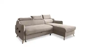 Miuform Ecksofa mit Schlaffunktion Sweet Harmony Beige rechts Velours
