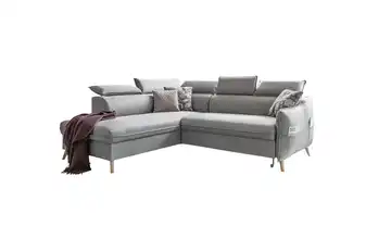 Miuform Ecksofa mit Schlaffunktion Hellgrau links