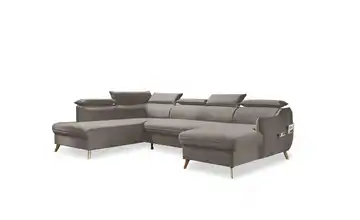 Miuform Wohnlandschaften mit Funktion Dunkelbeige links