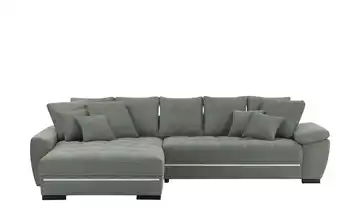 bobb Ecksofa Fancy-LED Steingrau Webstoff links