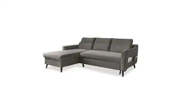 Miuform Ecksofa mit Schlaffunktion Stylish Stan Dunkelgrau links