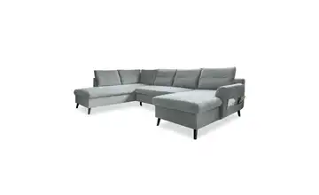Miuform Wohnlandschaft mit Schlaffunktion Stylish Stan Pastellblau links