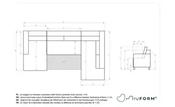 Miuform Wohnlandschaften mit Funktion Beige rechts