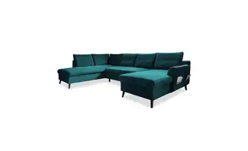 Miuform Wohnlandschaft mit Schlaffunktion Stylish Stan Türkis/Petrol links